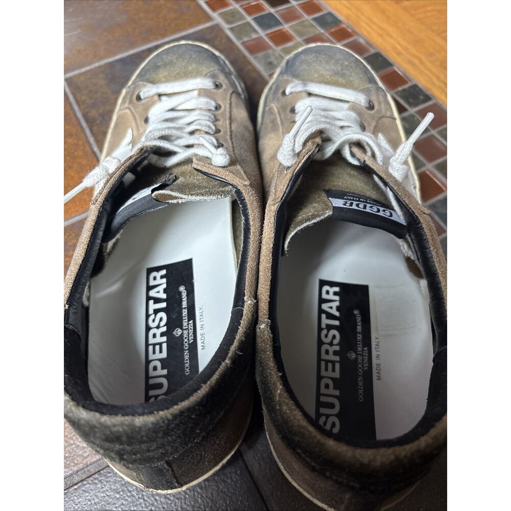 Golden Goose Super Star Men's Brown Suede Sneakers White Star Lace Up 42 EUC - Picture 5 of 16
